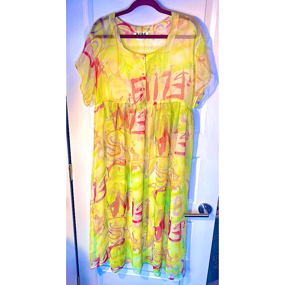 RARE Vintage 80s 90s early BCBG Sheer Lace Oversized Baby Doll Gown